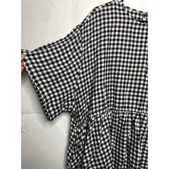 Shiny by Nature 5XL Black White Gingham Print Tunic Dress - Picture 2 of 7